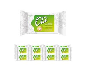 OLA Moisturized toilet paper with chamomile extract and lactic acid - flushable - Combination of wet paper and wet tissue - cleans the intimate area - 640 pieces - 16x40 pieces