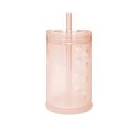 Olababy Clear View Silicone Training Cup with Straw Lid | Toddler Sippy Trainer 12mo+ | Unbreakable Water Drinking Cups for Kids 2yr+ | Baby Led Weaning & Feeding Supplies (Coral, 9 oz)