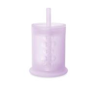 Olababy Silicone Training Cup | Mini Drinking Cup for Babies | 6-12 Months Infant to 12-18 Months Toddler | Convertible to Smoothie Cup with Straw | Must Have Baby Led Weaning Supplies (Lilac)