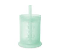 Olababy Silicone Training Cup with Straw Lid |Water Drinking Cup for Babies | 6+ Mo Infant to 12-18 Months Toddler | Sippy Cup for Kids & Smoothie Cup | Baby Led Weaning Supplies & Baby Shower Gifts
