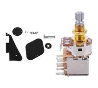 Oladfiop 1 Set Black Pickguard/Cavity Pickup Selector Plate/Bracket/Screws & 1 Pcs Split Audio Taper Push/Pull Potentiometer