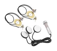 Oladfiop 1 Set Guitar Pickup 3X Piezo Pickup Transducer & 2Pcs 50Mm Guitar Pickup Piezo Transducer Prewired Amplifier