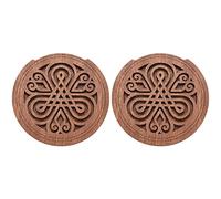 Oladfiop 2X Guitar Wooden Soundhole Sound Hole Cover Block Feedback Buffer Mahogany Wood for EQ Acoustic Folk Guitars