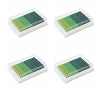 Oladfiop 4X Inkpad Craft Multi Gradient Green 4 X Colors Ink Stamp Pad Oil Based