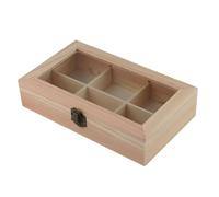 Oladfiop 6 Compartment Display Cabinet Wooden Shelf Tea Coffee Storage Box Storage Box