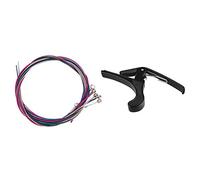 Oladfiop 7 Pcs Acoustic Guitar Accessories: 6 Pcs Rainbow Colorful Color String for Acoustic Guitar & 1 Pcs Premium Quick Change Folk Acoustic Electric Guitar Banjo Trigger Capo Key Clamp