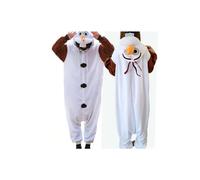 (Olaf, XL) Snow Monster Elf Santa Claus Couple Cartoon One-Piece Pajamas Hooded Polar Fleece Home Clothes Animal Performance
