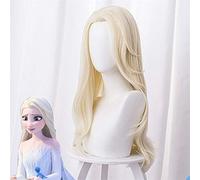 Olaf's Adventure II Princess Elsa Cosplay Wig Halloween Fancy Snow Grow Queen Elsa 65cm Long Wavy Party Gift + Free Wig Cap