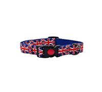 Olahibi Basic Dog Collar, Polyester Webbing Padded with Soft Neoprene, Union Jack Flag Pattern, for Medium Dogs.(M,UK Flag)