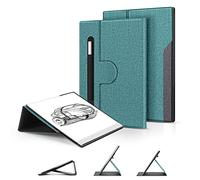 OLAIKE Book Folio Case for Remarkable 2 Paper Tablet 10.3" 2020 Released, Premuin Fabric Smart Cover with 360 Degree Rotatable Stand and Stylus Pocket, Only for Remarkable 2, Gray & Green