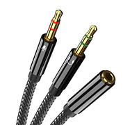 Olakin 2 in 1 Microphone/Headphone Splitter, 3.5mm Female to Dual 3.5mm Male