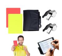 Olakin Football Referee Card Sets, Sports Referee Kit Coach Metal Whistle Red Yellow Cards, Score Book with Pencil, Loud Crisp Sound Whistles Great for Coaches, School Sports, Football