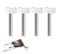 Olakin Toothpaste Squeezers[4 Pcs], Stainless Steel Tube Squeezer Roller Dispenser Household Tools, Tube Squeezer Key, for Toothpaste Cosmetic Oil Cream Paint Squeezer