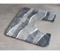 Olanda Anthracite Toilet Mat With Cutout 55X50Cm. Pile Height: High-Low Effect
