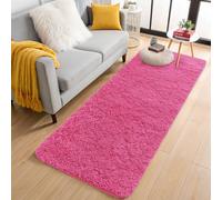 OLANLY 2x6 Machine Washable Runner Rugs for Hallway, Soft Fluffy Shaggy Bedside Rugs for Bedroom, Living Room, Indoor Floor Carpet for Kids Girls Boys, Nursery Rooms, Home Decor Aesthetic, Hot Pink