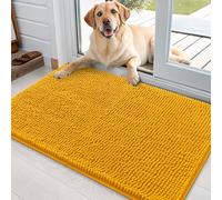 OLANLY Dog Door Mat for Muddy Paws 36x24, Absorbs Moisture and Dirt, Absorbent Non-Slip Washable Doormat, Quick Dry Chenille Mud Mat, Entry Indoor Entryway Carpet for Inside Floor, Golden Yellow