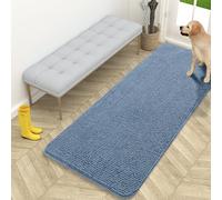 OLANLY Dog Door Mat for Muddy Paws 59x24, Absorbs Moisture and Dirt, Absorbent Non-Slip Washable Doormat, Quick Dry Chenille Mud Mat for Dogs, Entry Indoor Entryway Carpet for Inside Floor, Airy Blue