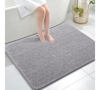 OLANLY Large Bathroom Rugs 40x32, Extra Soft Absorbent Chenille Bath Rugs, Rubber Backing Quick Dry, Machine Washable Bath Mats for Bathroom Floor, Tub and Shower, Home Decor Accessories, Grey