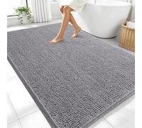 OLANLY Large Bathroom Rugs 70x46, Extra Soft Absorbent Chenille Bath Rugs, Rubber Backing Quick Dry, Machine Washable Bath Mats for Bathroom Floor, Tub and Shower, Home Decor Accessories, Grey