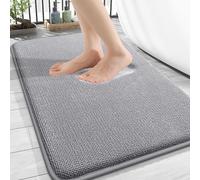 OLANLY Thick Memory Foam Bath Mat 30x20, Extra Soft Absorbent, Quick Dry, Machine Washable, Grey, Rectangular