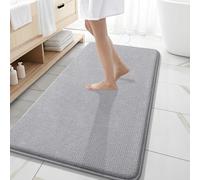 OLANLY Thick Memory Foam Bath Mat Rug 47x20, Extra Soft Absorbent Bathroom Rug, Quick Dry Bath Mats, Non-Slip, Machine Washable Carpet for Bathroom, Tub and Shower, Home Decor Accessories, Grey