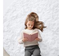 OLANLY White Round Rugs for Bedroom - Machine Washable, 5x5 Feet Circle Area Rugs for Living Room, Soft and Fluffy Shaggy Carpet for Teen Girls and Boys, Dorms, Nursery Rooms, Home Decor Aesthetic