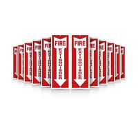 OLANZU Fire Extinguisher Signs with Arrow 12"x 4",0.04 Inch Aluminum,Pack of 5 Engineer Grade Metal,UV Protected Wall Signs for Indoors & Outdoors Fire Extinguisher Aluminum,P12