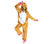 OLAOLA Adult Onesie, Giraffe Animal Costume, Unisex Onesies Plush Halloween Cosplay Pajamas Party One-Piece Sleepwear