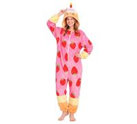 OLAOLA Adult Onesie Pyjamas, Flannel Unisex Animal Costume for Halloween | Cosy breathable flannel featuring a 3D hood, handy side pockets. Perfect for World Book Day or fancy dress party
