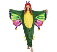 OLAOLA Adult Onesie Pyjamas, Flannel Unisex Animal Costume for Halloween | Cosy breathable flannel featuring a 3D hood, handy side pockets. Perfect for World Book Day or fancy dress party