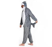 OLAOLA Adult Onesie, Shark Animal Costume, Unisex Onesies Plush Halloween Cosplay Pajamas Party One-Piece Sleepwear