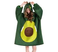 OLAOLA Avocado Oversized Blanket Hoodie for Adults Sherpa Fleece Wearable Blanket with Sleeves & Pockets Soft Warm Cosy Hooded Sweatshirt Fluffy Wearable Throw for Women Men
