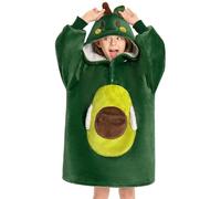 OLAOLA Avocado Oversized Blanket Hoodie for Kids Sherpa Fleece Wearable Blanket with Sleeves & Pockets Soft Warm Cosy Hooded Sweatshirt Fluffy Wearable Throw for Girls Boys