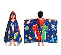 OLAOLA Dinosaur Beach Towels for Kids, Bath Hooded Poncho Wrap 3-12 Years | Highly absorbent and quick-drying hooded towel. Keeps kids warm after a bath, swimming lessons, or summer beach holidays