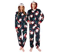 OLAOLA Family Matching Christmas Pyjamas Santa Homewear, Hooded Onesie Pjs for Xmas & Halloween, Flannel Holiday Sleepwear