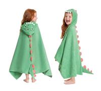 OLAOLA Kids Dinosaur Beach Towels Bath Hooded Poncho Wrap 3-12 Years | Highly absorbent and quick-drying hooded towel. Keeps kids warm after a bath, swimming lessons, or summer beach holidays