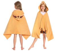 OLAOLA Kids Hooded Bath Towels, Soft Absorbent Beach Towel Swimming Wrap, Changing Robe Bath Poncho for Boys Girls 3-12 Years, Sloth