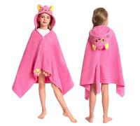 OLAOLA Kids Hooded Bath Towels, Soft Absorbent Beach Towel Swimming Wrap, Changing Robe Bath Poncho for Boys Girls 3-12 Years, Cat