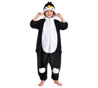 OLAOLA Kids Penguin Onesie Flannel Animal Costume Pyjamas, S(115-130cm)