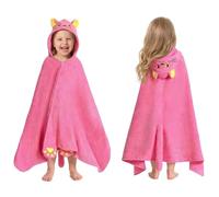 OLAOLA Kids Pink Cat Beach Towels Bath Hooded Poncho Wrap 3-12 Years | Highly absorbent and quick-drying hooded towel. Keeps kids warm after a bath, swimming lessons, or summer beach holidays