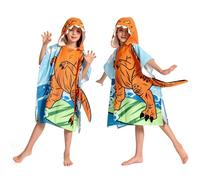 OLAOLA Kids Poncho Towel Hooded Beach Changing Robe Children Absorbent Bath Towels Swimming Wrap for Boys Girls 3-12 Years, Printed Dinosaur
