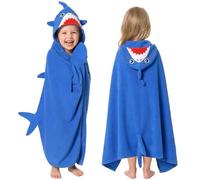 OLAOLA Kids Shark Beach Towels Bath Hooded Poncho Wrap 3-12 Years