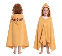 OLAOLA Kids Sloth Beach Towels Bath Hooded Poncho Wrap 3-12 Years | Highly absorbent and quick-drying hooded towel. Keeps kids warm after a bath, swimming lessons, or summer beach holidays
