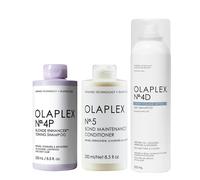 Olaplex No.4P Blonde Enhancer Shampoo, No.5 Conditioner, No.4D Dry Shampoo - 250 ml
