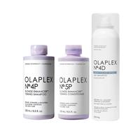 Olaplex No.4P Blonde Enhancer Shampoo, No.5P Conditioner, No.4D Dry Shampoo - 250 ml