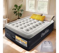 OlarHike Inflatable Mattress, Air Bed, Double Airbed with Built in Pump, 140 x 190 x 46cm, Ideal Alternative to a Bed, Blow Up Mattress, Folding Guest Bed with Flocked Surface for Camping and Home Use