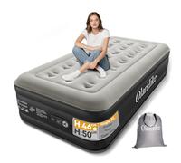 OlarHike Single Airbed, Inflatable Air Mattress with Built-in Pump, Blow Up Bed, Self Inflating Folding Guest Air bed with Flocked Surface For Camping & Home Use, 190cm L x 90cm W x 46cm H(Black)