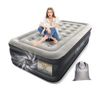 OlarHike Single Airbed, Inflatable Air Mattress with Built-in Pump, Blow Up Bed, Self Inflating Folding Guest Air bed with Flocked Surface For Campin