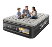 OlarHike Super King Size Airbed, Inflatable Mattress, Air Bed with Built in Pump, Blow Up Mattress, Folding Guest Bed Self Inflating with Flocked Surface for Camping and Home Use, 213cm x 182cm x 46cm