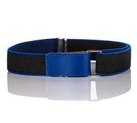 Olata Children’s Stretch Elasticated Belt with Adjustable Hook and Loop Fastening. Black/Royal Blue (1-6 Years)